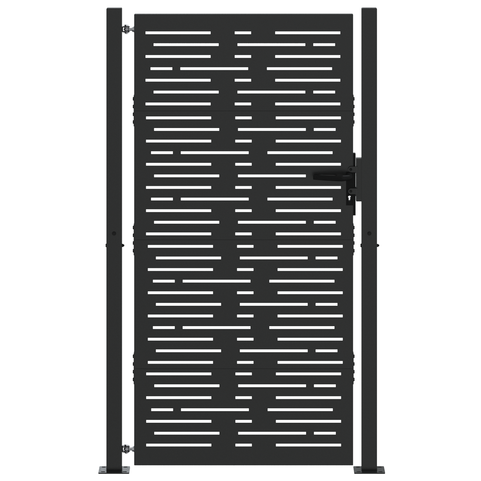 Poartă de grădină Negru 105 x 175 cm Oțel vopsit în pulbere GartenMobel Dekor