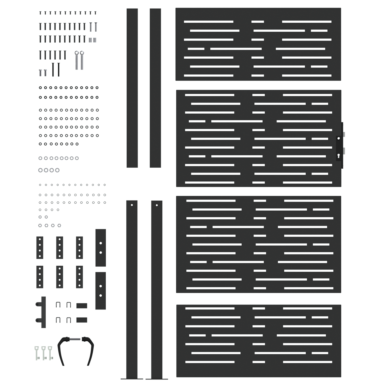 Poartă de grădină Negru 105 x 200 cm Oțel vopsit în pulbere GartenMobel Dekor
