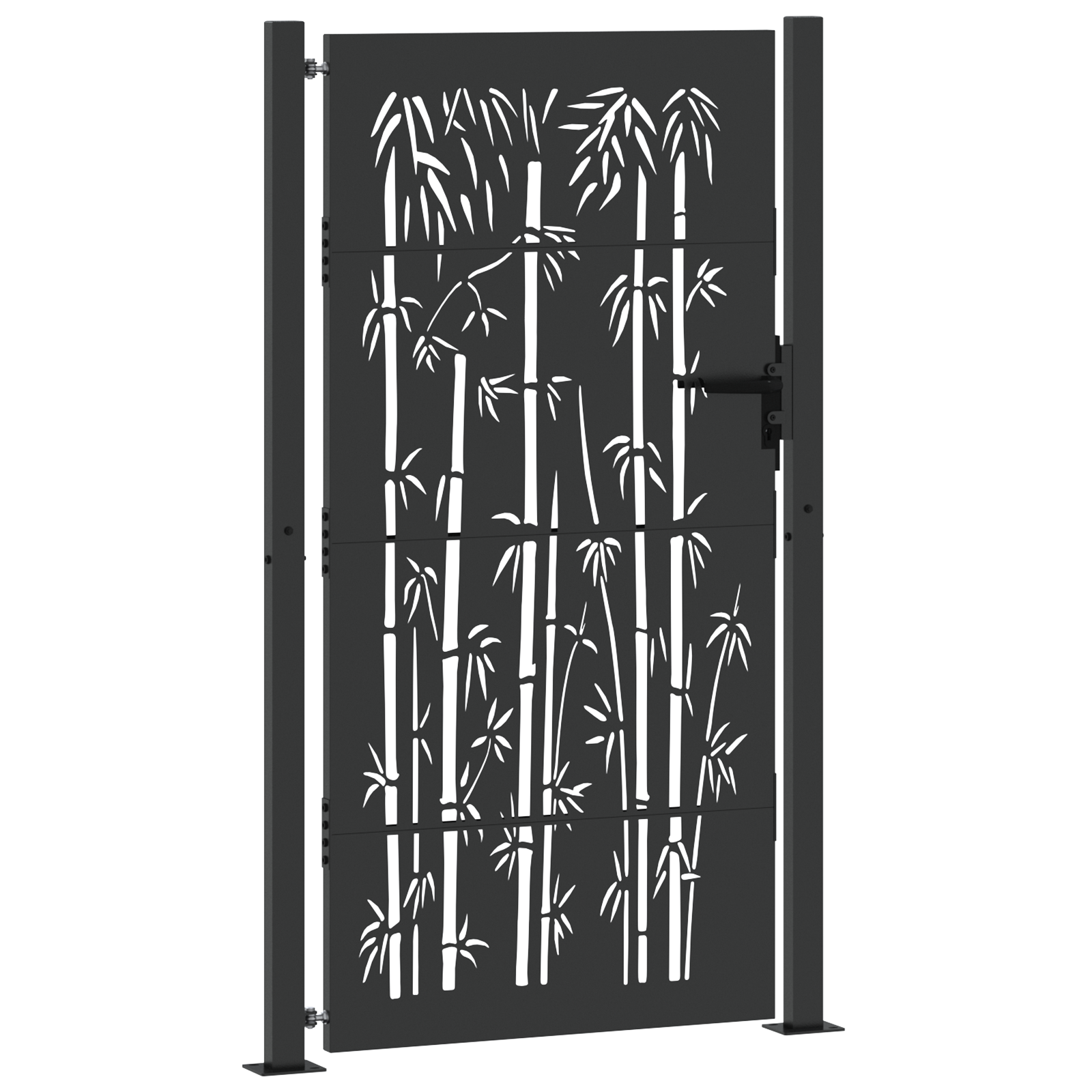 Poartă de grădină Negru 105 x 200 cm Oțel vopsit în pulbere GartenMobel Dekor