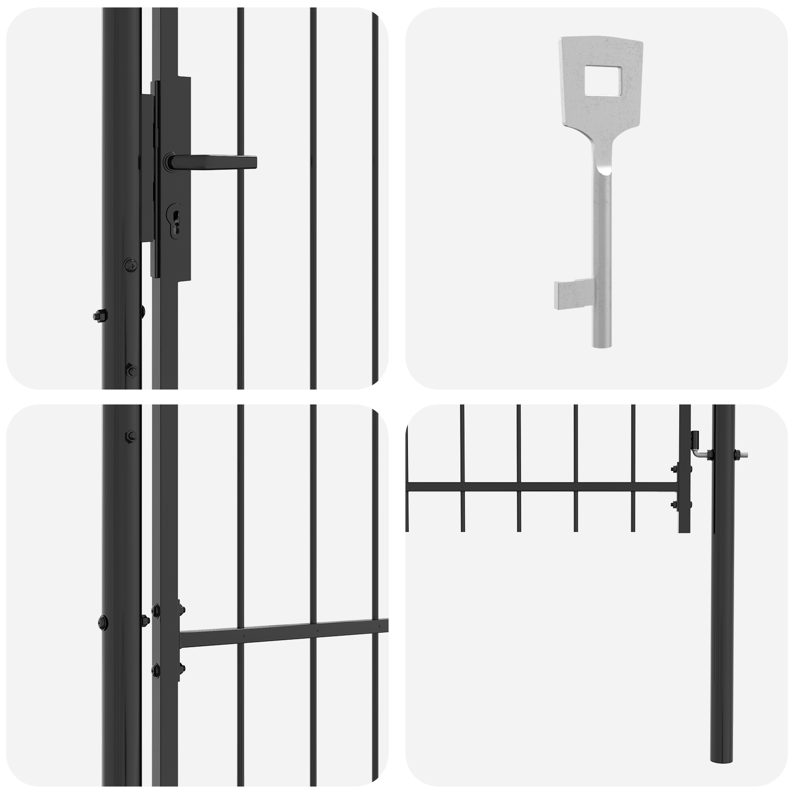 Poartă de grădină cu blocare Gri 100 x 100 cm Oțel GartenMobel Dekor