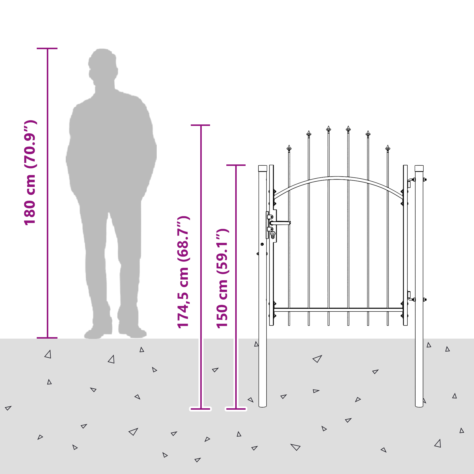 Poartă de grădină cu blocare Gri 100 x 125 cm 125 x 100 cm Oțel GartenMobel Dekor