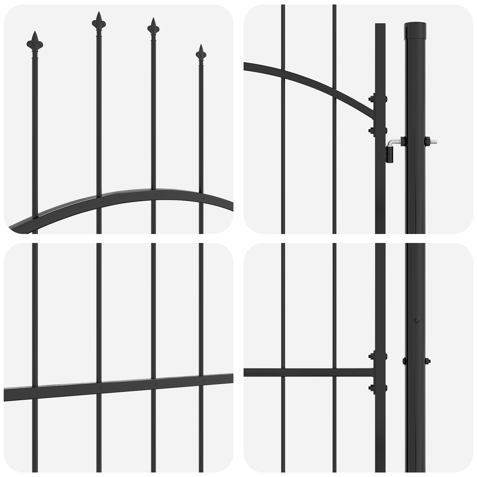 Poartă de grădină cu blocare Gri 150 x 100 cm 100 x 150 cm Oțel GartenMobel Dekor