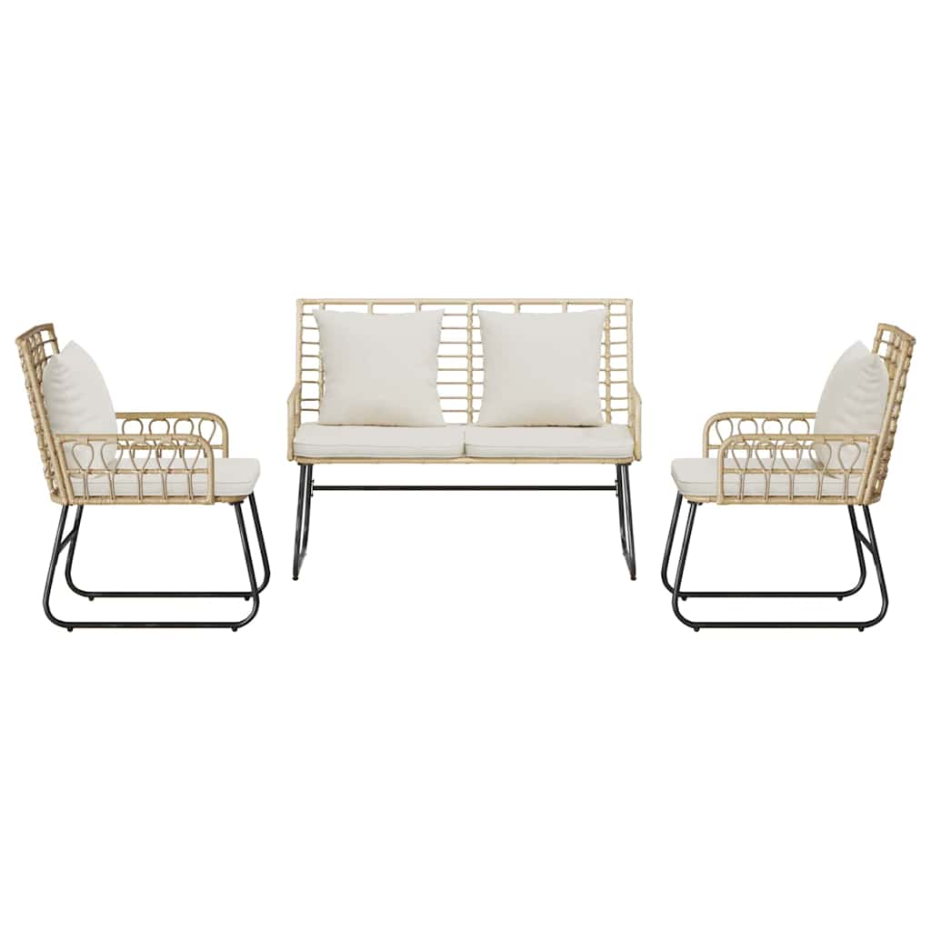 Set de masă pentru grădină cu pernă 3 pcs Negru, Antracit GartenMobel Dekor