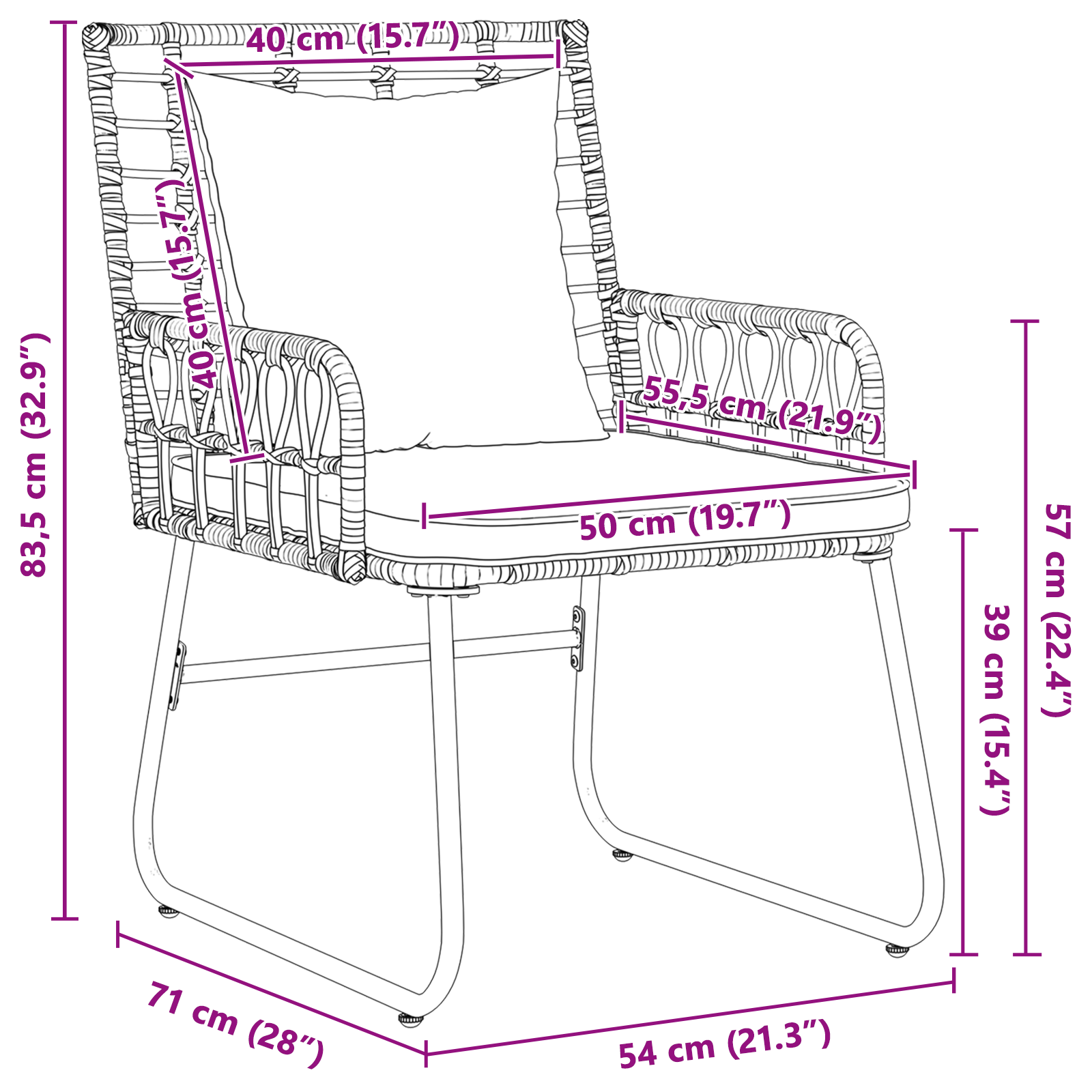 Set de masă pentru grădină cu pernă 3 pcs Negru, Antracit GartenMobel Dekor