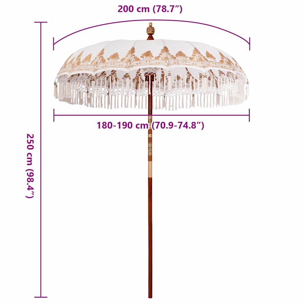 Umbrelă de soare Manual Crem 180-190 cm GartenMobel Dekor