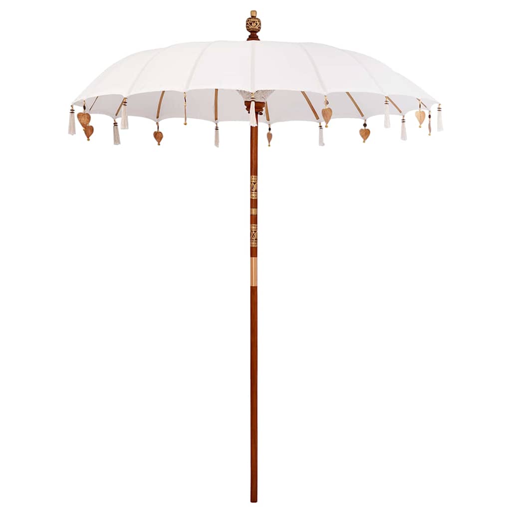 Umbrelă de soare Manual Crem x 250 cm Bumbac și lemn masiv GartenMobel Dekor