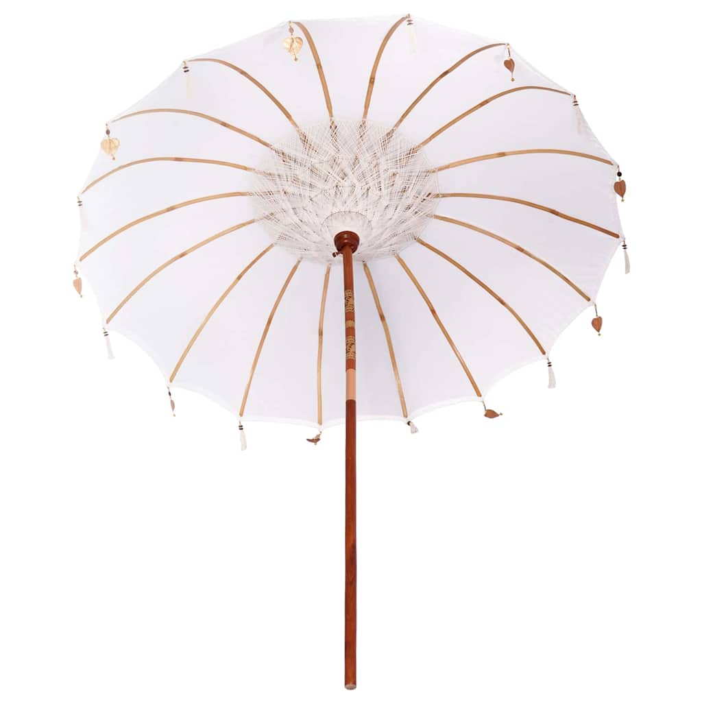 Umbrelă de soare Manual Crem x 250 cm Bumbac și lemn masiv GartenMobel Dekor