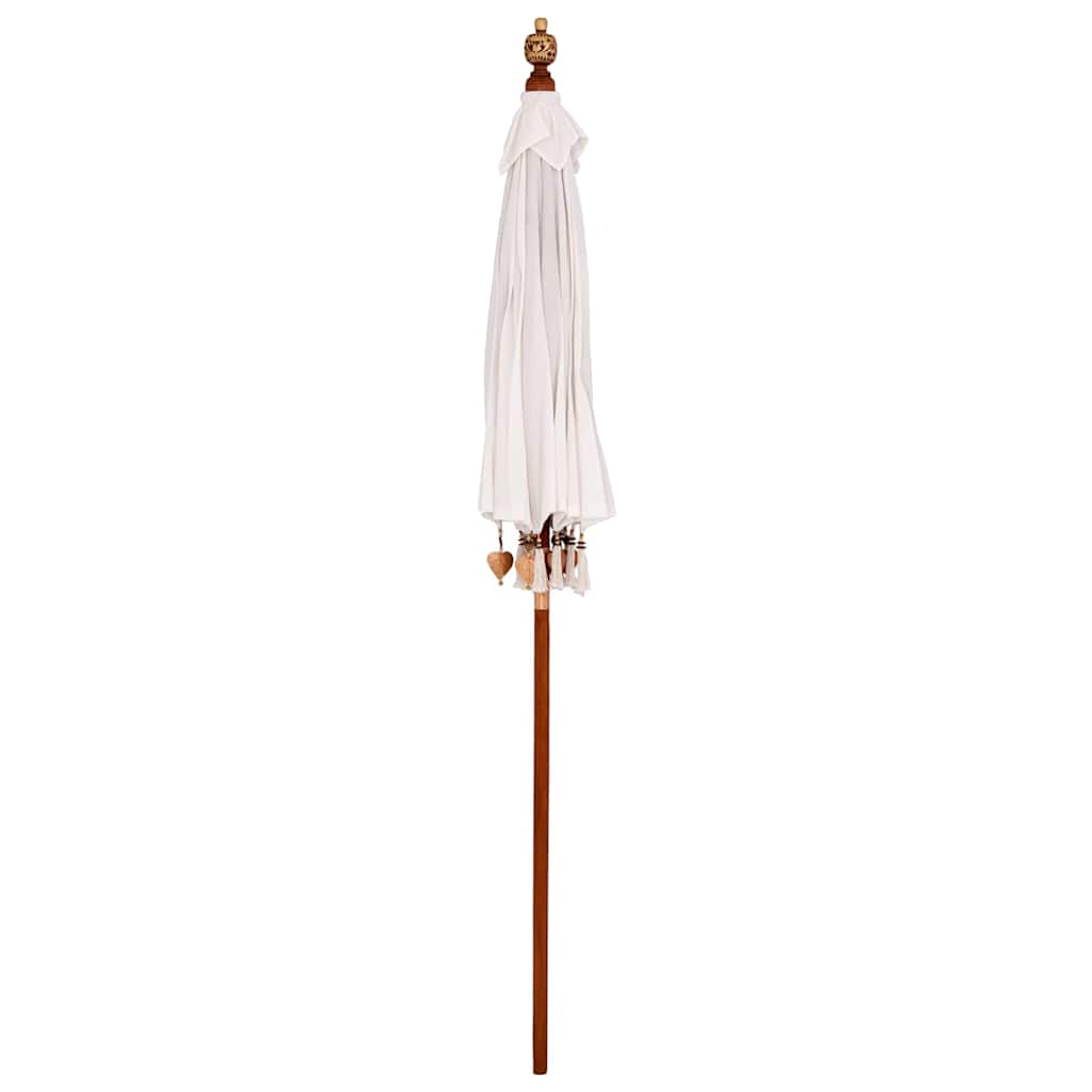 Umbrelă de soare Manual Crem x 250 cm Bumbac și lemn masiv GartenMobel Dekor