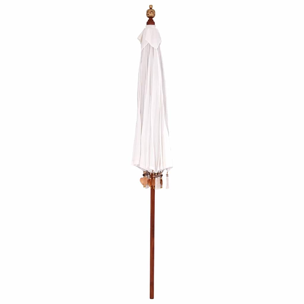 Umbrelă de soare Manual Crem x 250 cm Bumbac și lemn masiv GartenMobel Dekor