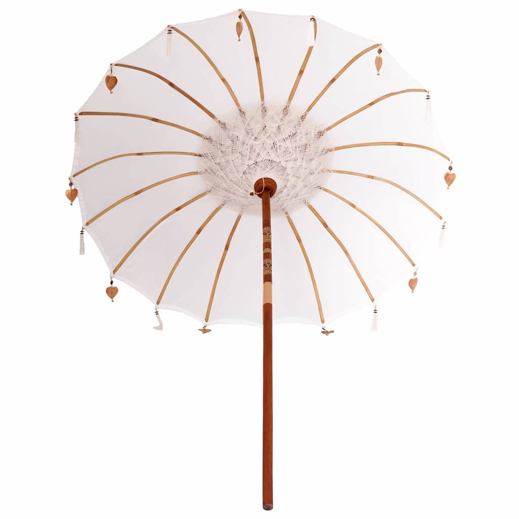 Umbrelă de soare Manual Crem x 250 cm Bumbac și lemn masiv GartenMobel Dekor