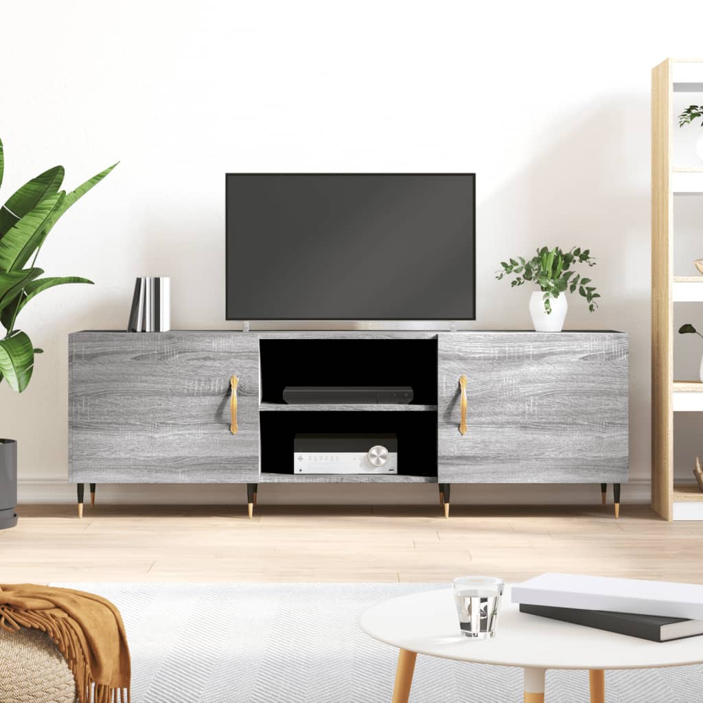 Comodă TV, gri sonoma, 150x30x50 cm, lemn compozit GartenMobel Dekor
