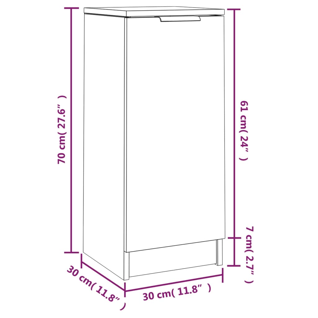 Dulap, gri beton, 30x30x70 cm, lemn compozit GartenMobel Dekor