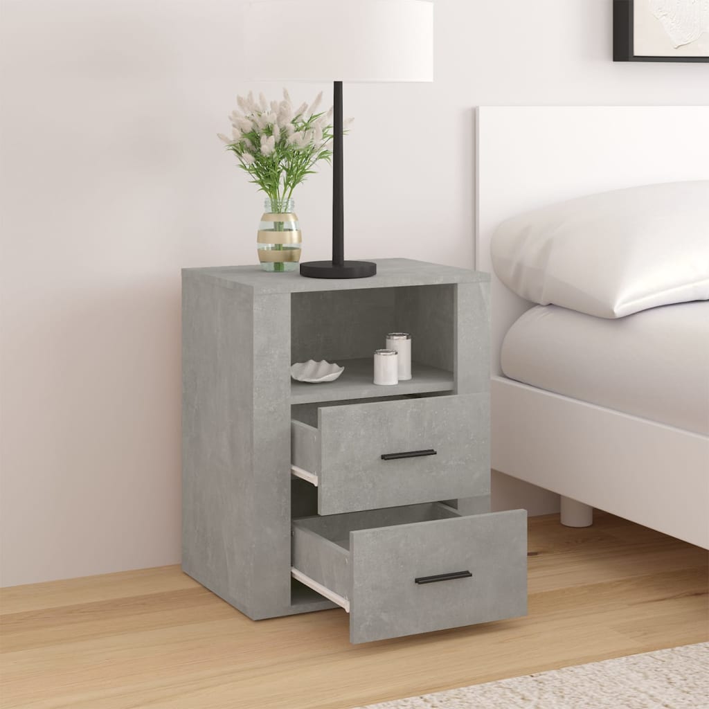 Noptieră, gri beton, 50x36x60 cm, lemn prelucrat GartenMobel Dekor