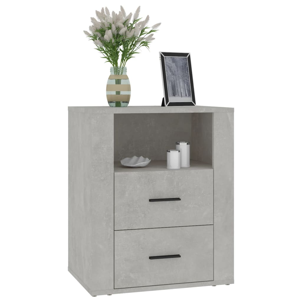 Noptieră, gri beton, 50x36x60 cm, lemn prelucrat GartenMobel Dekor