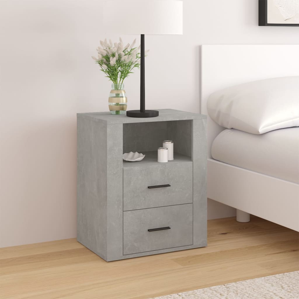 Noptieră, gri beton, 50x36x60 cm, lemn prelucrat GartenMobel Dekor