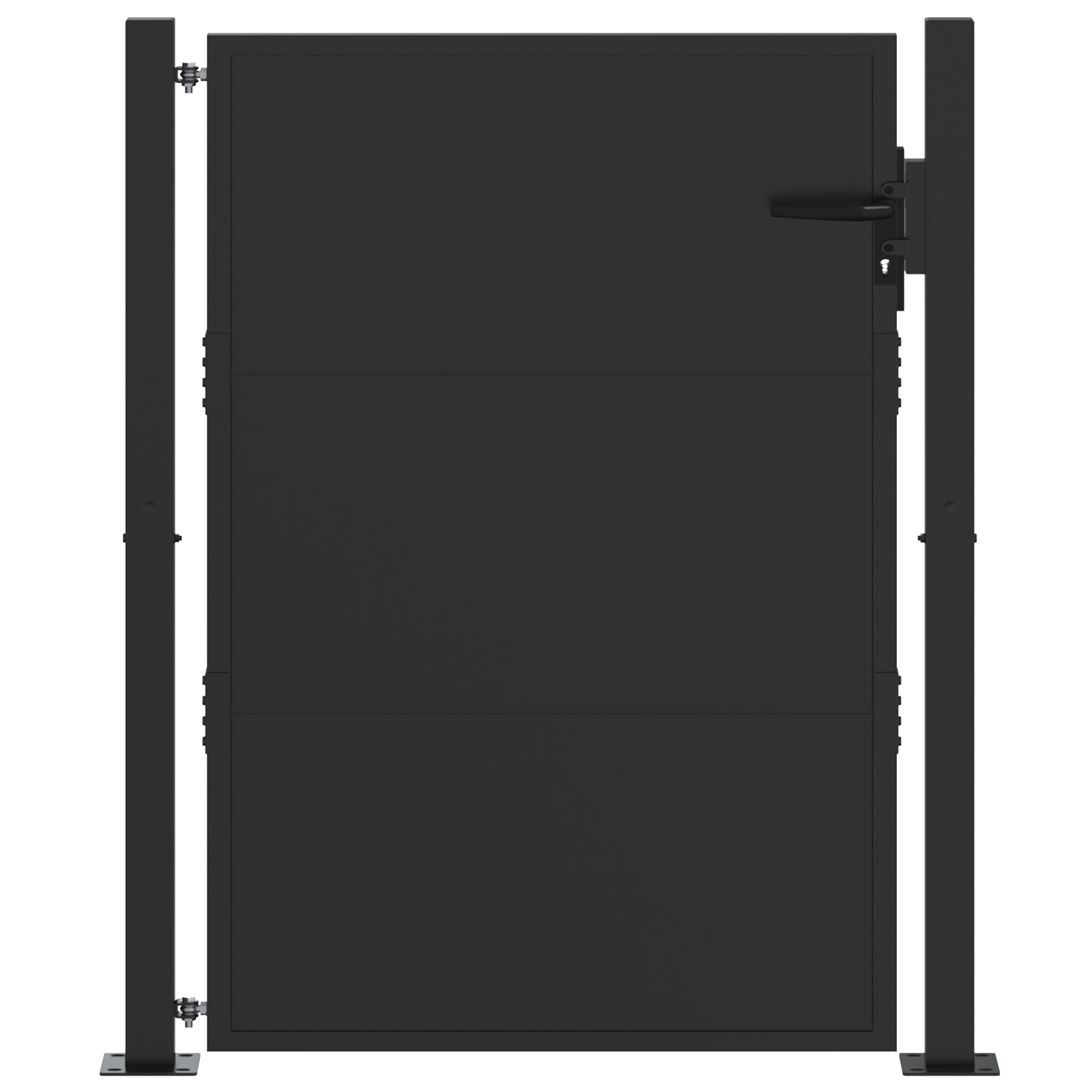 Poartă de grădină Negru 100 x 125 cm Oțel vopsit în pulbere GartenMobel Dekor