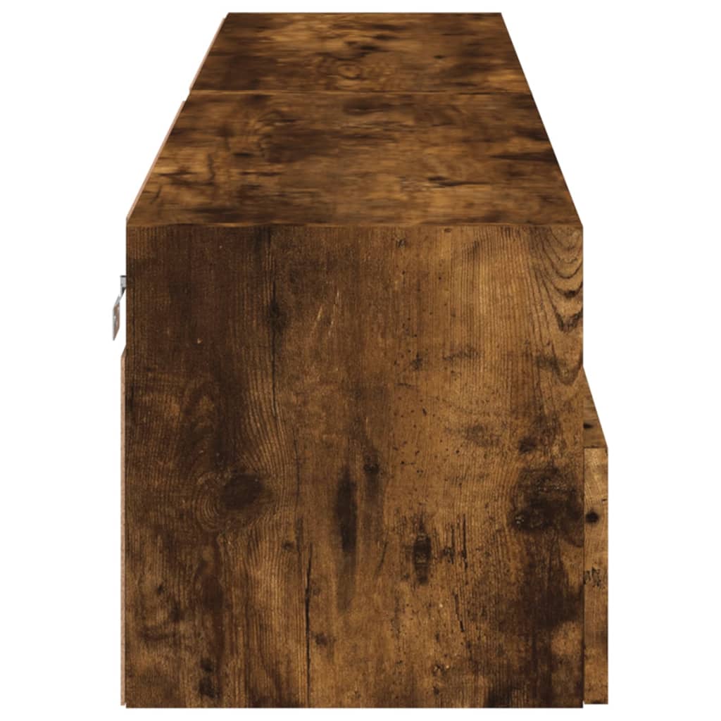 Comodă TV de perete, 2 buc., stejar fumuriu, 80x30x30 cm, lemn GartenMobel Dekor