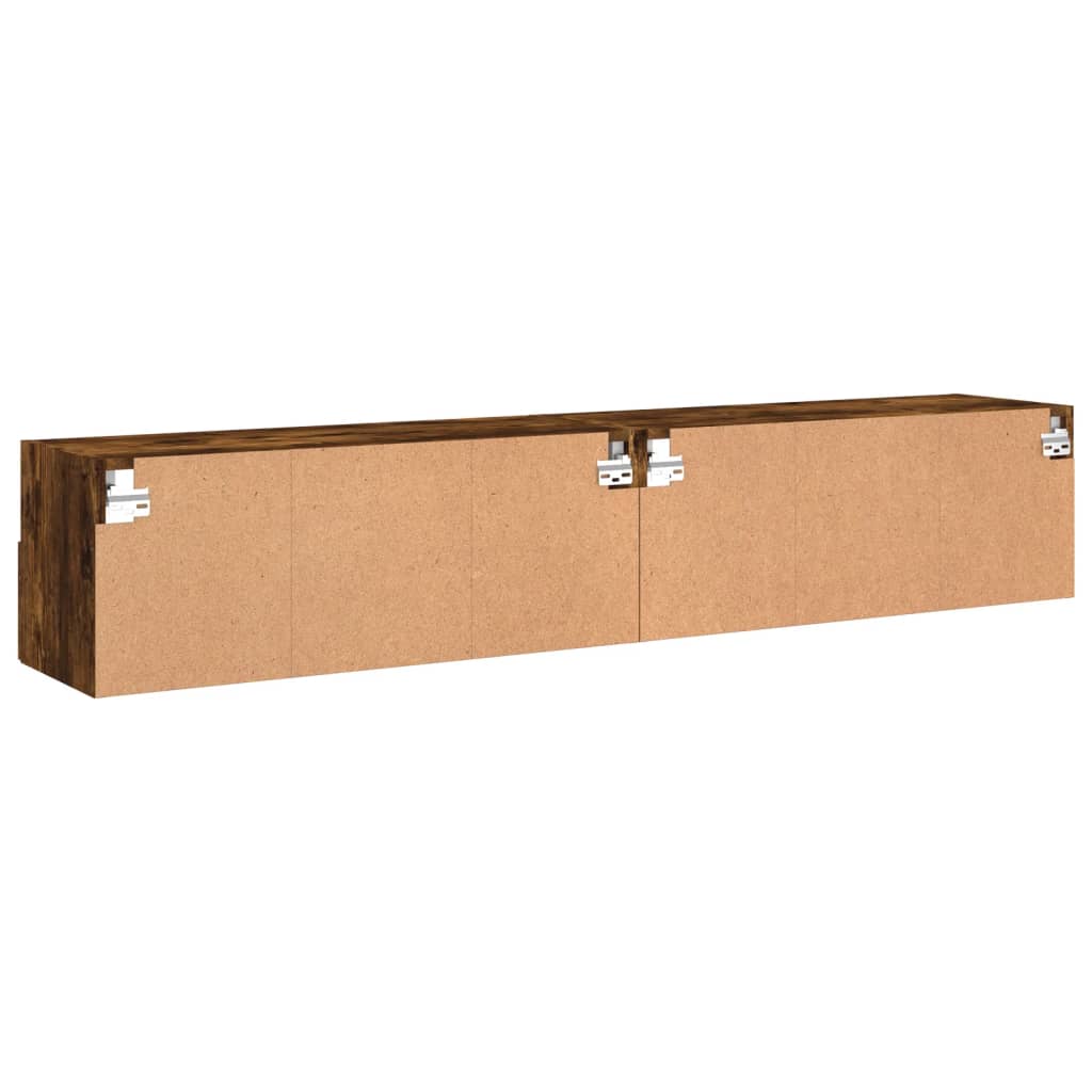 Comodă TV de perete, 2 buc., stejar fumuriu, 80x30x30 cm, lemn GartenMobel Dekor