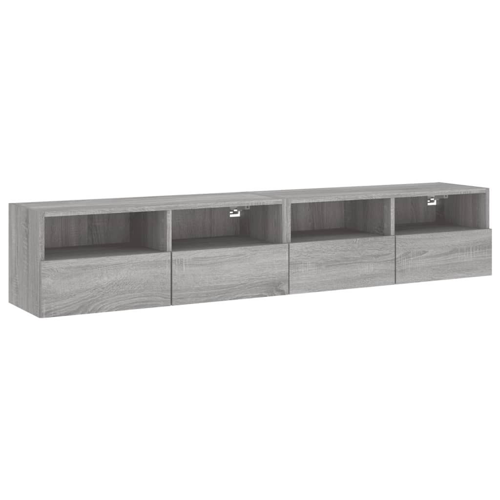 Comode TV de perete, 2 buc., gri sonoma, 80x30x30 cm, lemn GartenMobel Dekor