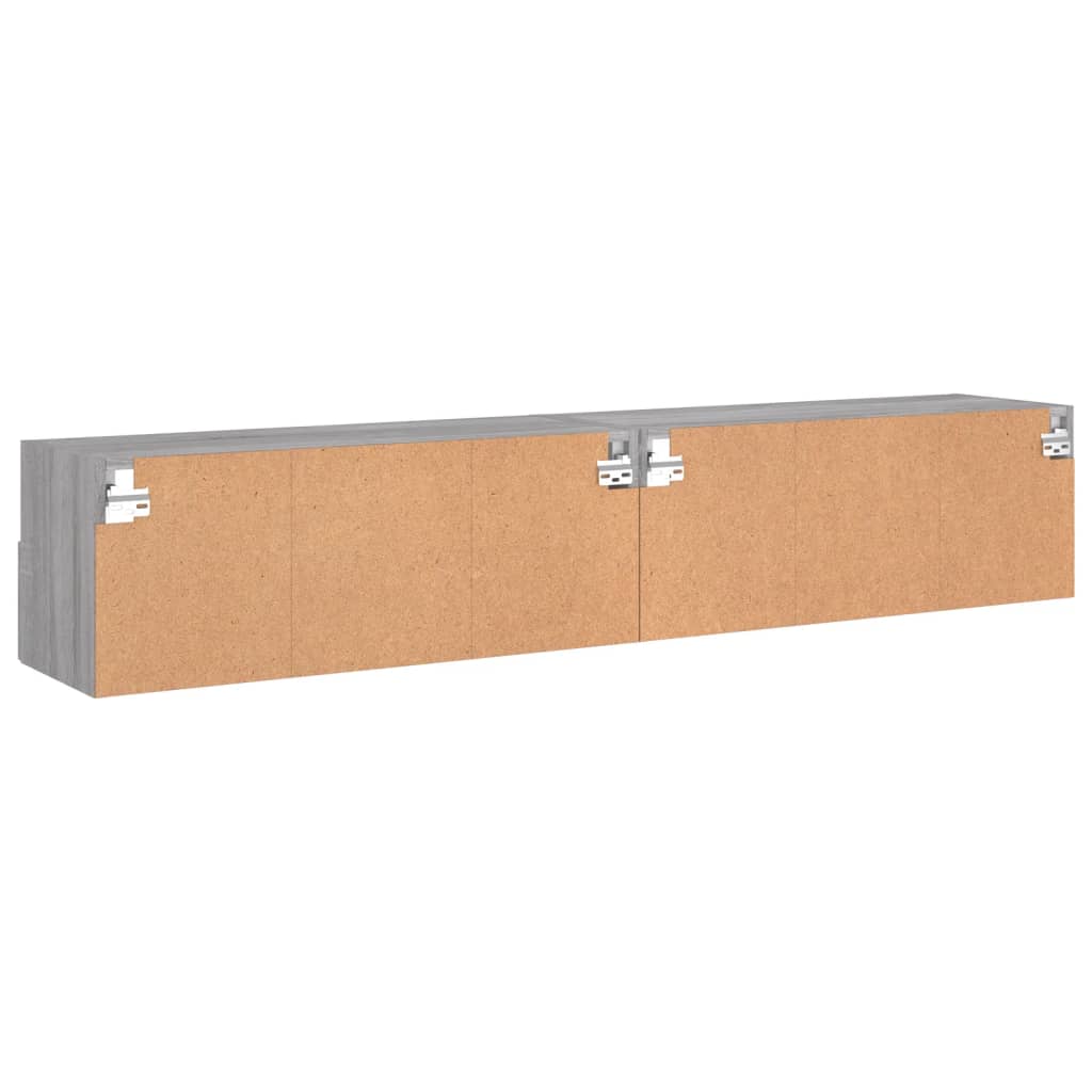 Comode TV de perete, 2 buc., gri sonoma, 80x30x30 cm, lemn GartenMobel Dekor