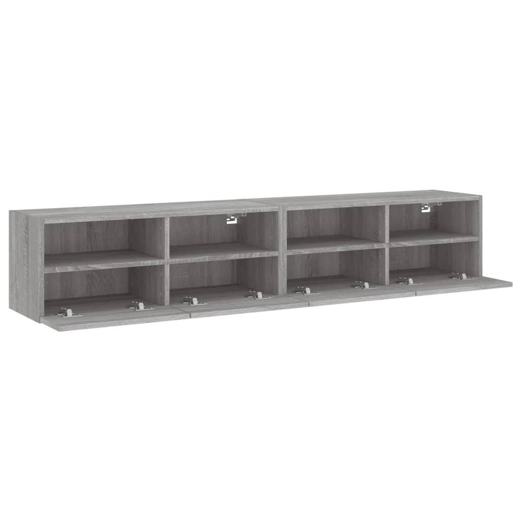 Comode TV de perete, 2 buc., gri sonoma, 80x30x30 cm, lemn GartenMobel Dekor