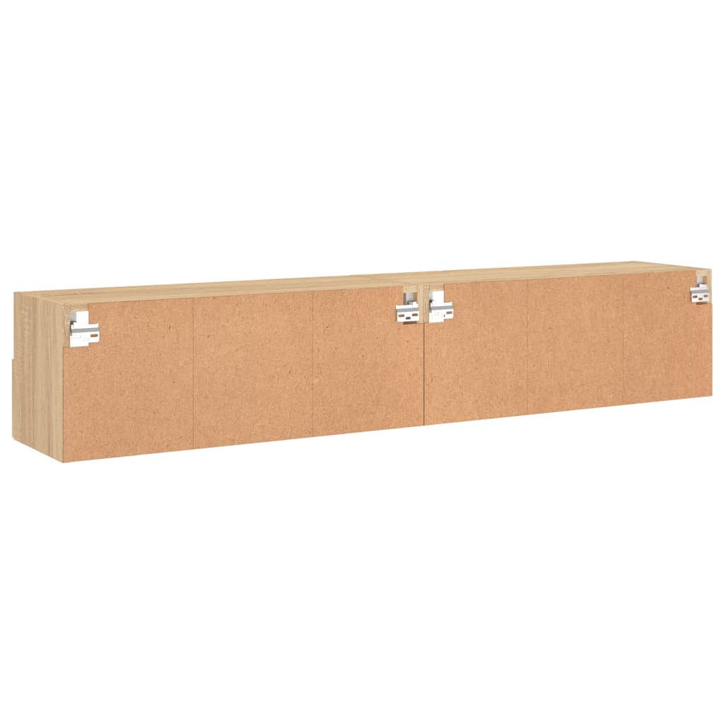 Comode TV de perete, 2 buc., stejar sonoma, 80x30x30 cm, lemn GartenMobel Dekor