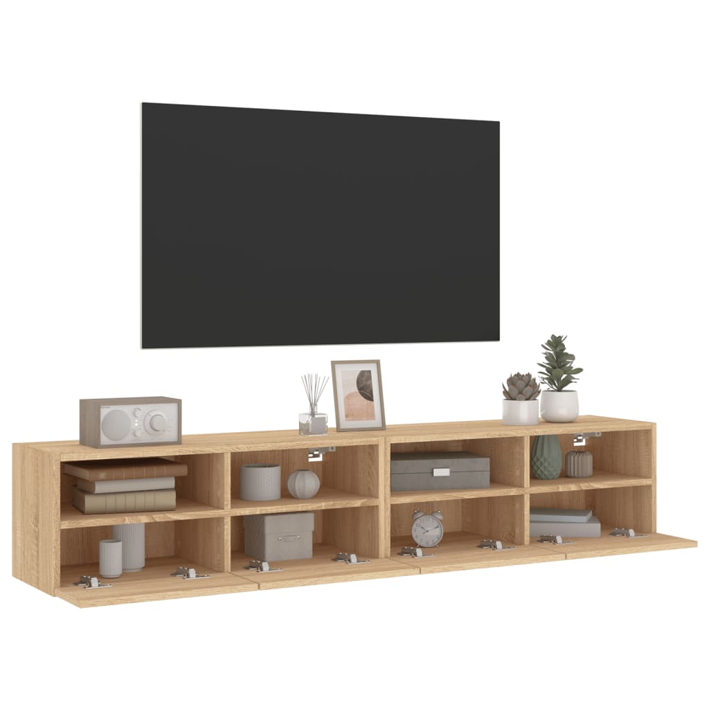 Comode TV de perete, 2 buc., stejar sonoma, 80x30x30 cm, lemn GartenMobel Dekor