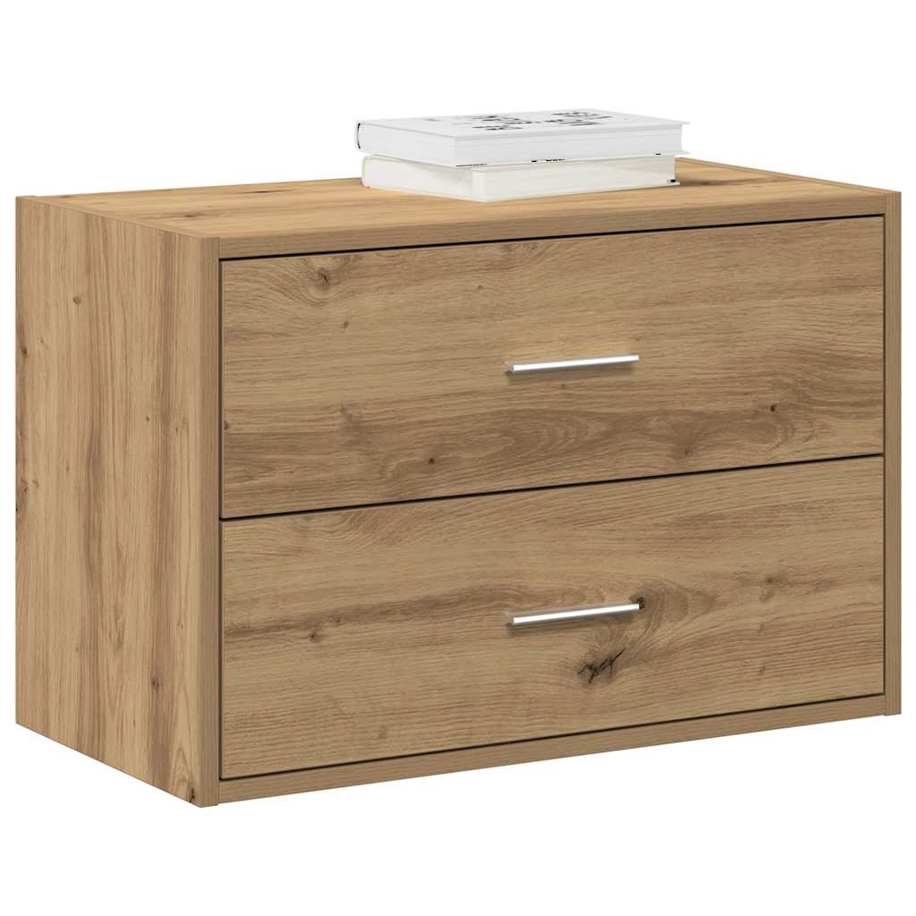 Dulap cu 2 sertare Stejar artizanal 60x31x40 cm Lemn prelucrat GartenMobel Dekor