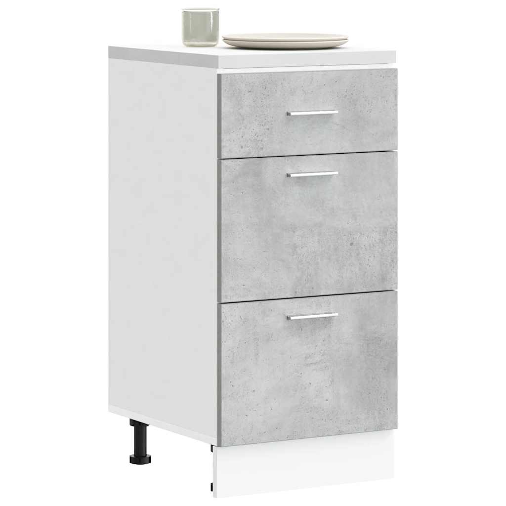 Dulap inferior “Lyon” Beton gri 40x46x81,5 cm Lemn prelucrat GartenMobel Dekor