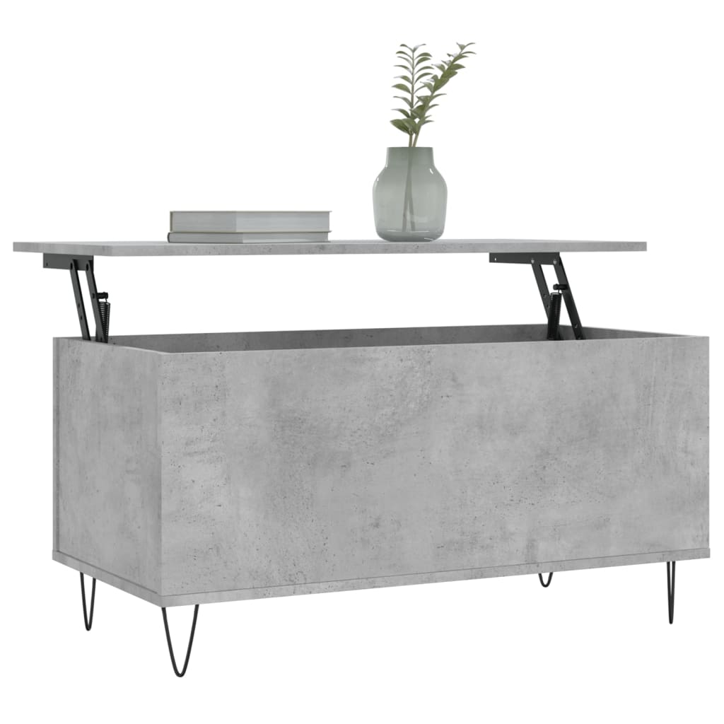 Măsuță de cafea, gri beton, 90x44,5x45 cm, lemn compozit GartenMobel Dekor