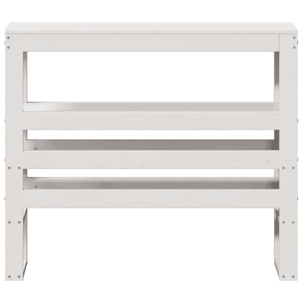 Tăblie de pat cu rafturi, alb, 90 cm, lemn masiv de pin GartenMobel Dekor