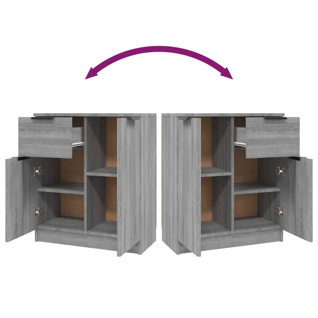 Servante, 2 piese, sonoma gri, 60x30x70 cm, lemn prelucrat GartenMobel Dekor