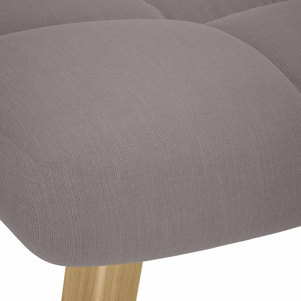 Scaun balansoar cu taburet, gri taupe, material textil GartenMobel Dekor