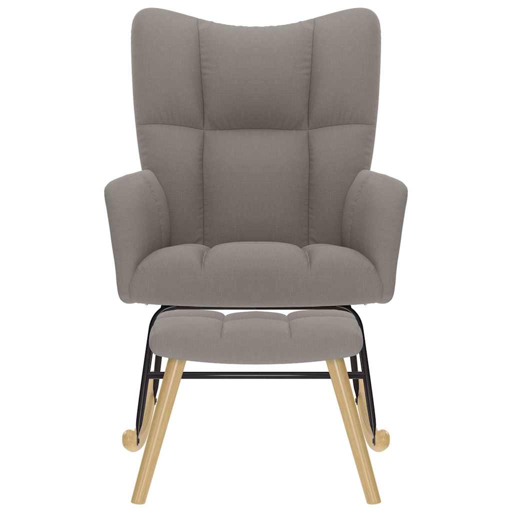 Scaun balansoar cu taburet, gri taupe, material textil GartenMobel Dekor