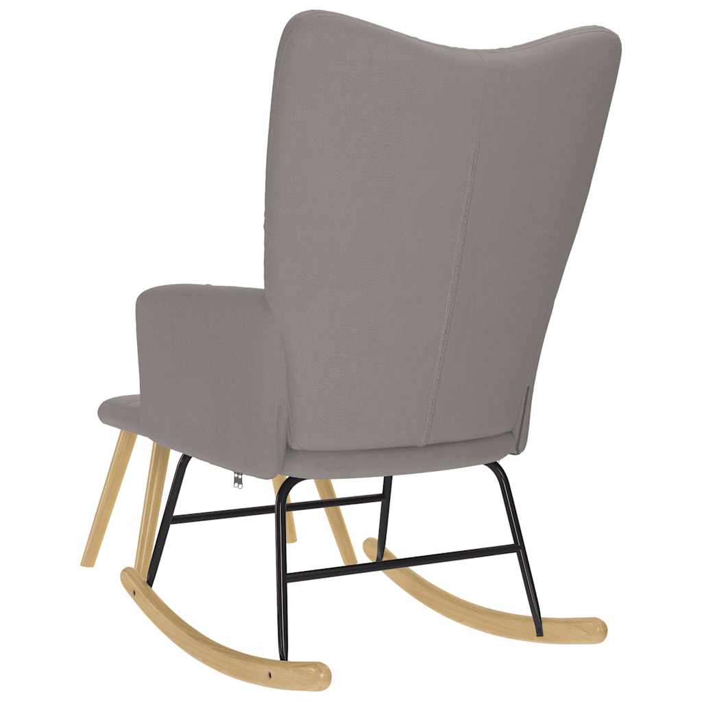 Scaun balansoar cu taburet, gri taupe, material textil GartenMobel Dekor