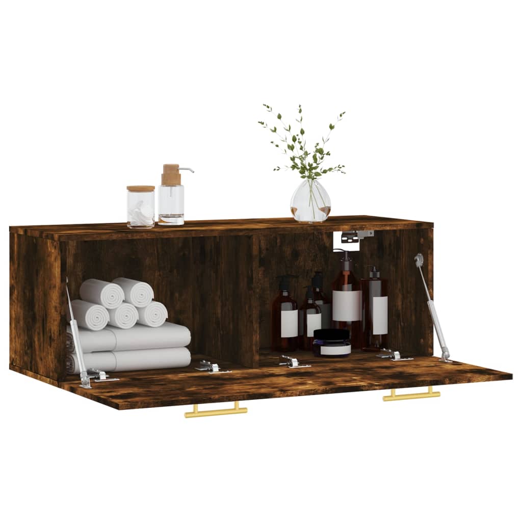 Dulap de perete, stejar fumuriu, 100x36,5x35 cm, lemn prelucrat GartenMobel Dekor