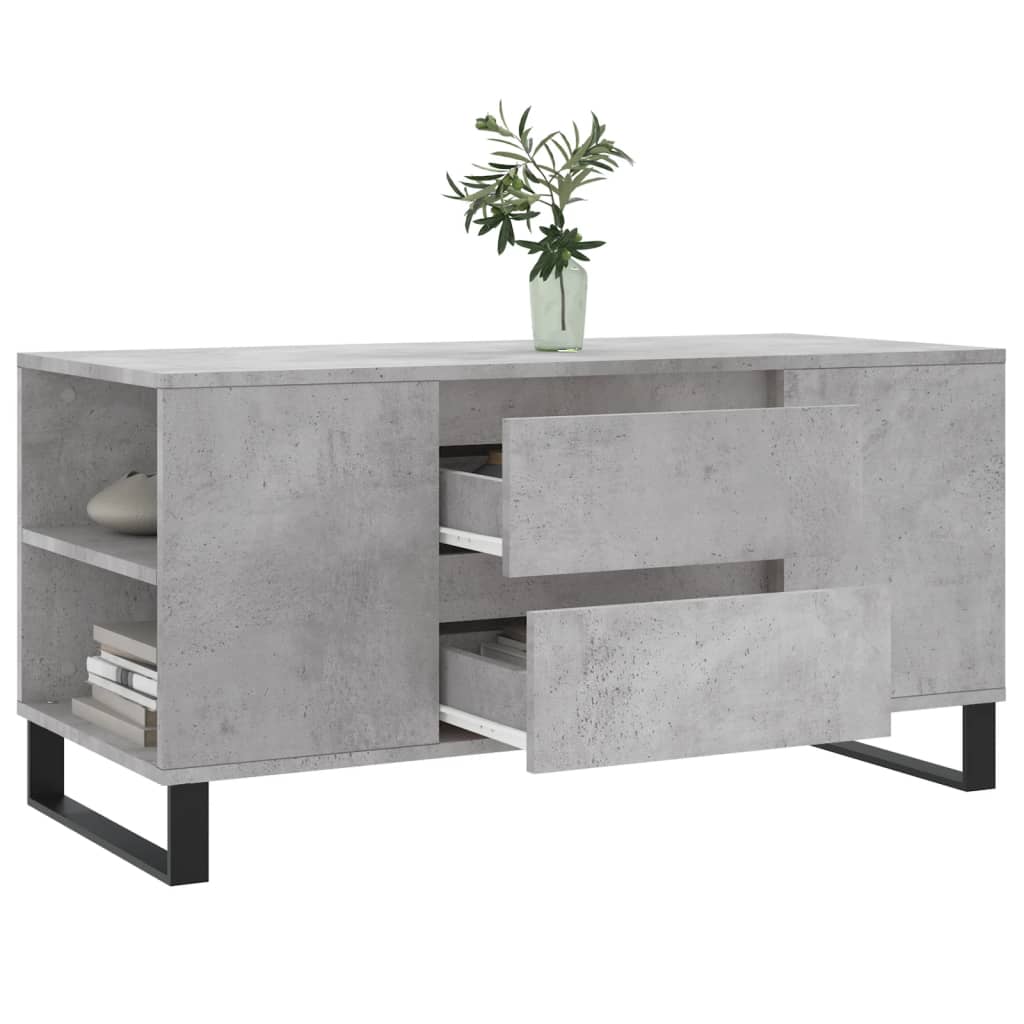 Măsuță de cafea, gri beton, 102x44,5x50 cm, lemn prelucrat GartenMobel Dekor