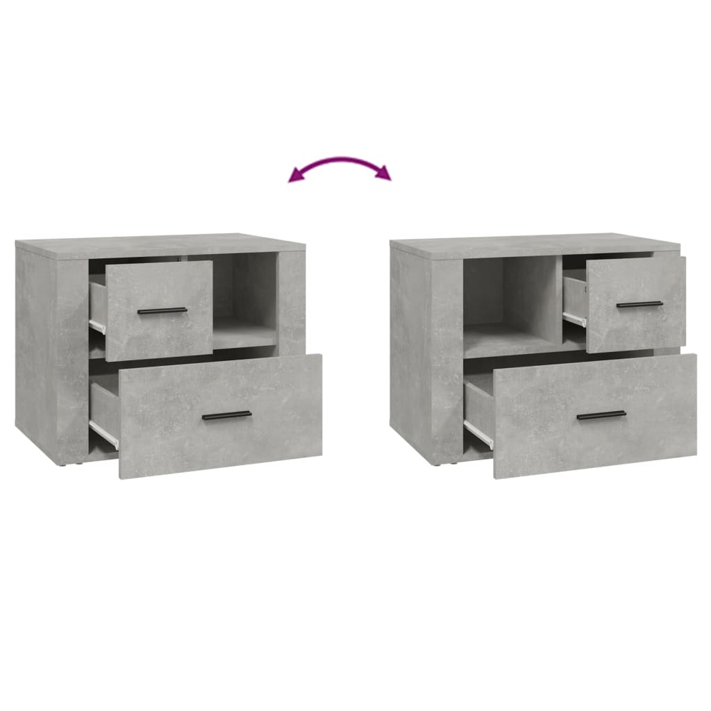 Noptieră, gri beton, 60x36x45 cm, lemn prelucrat GartenMobel Dekor