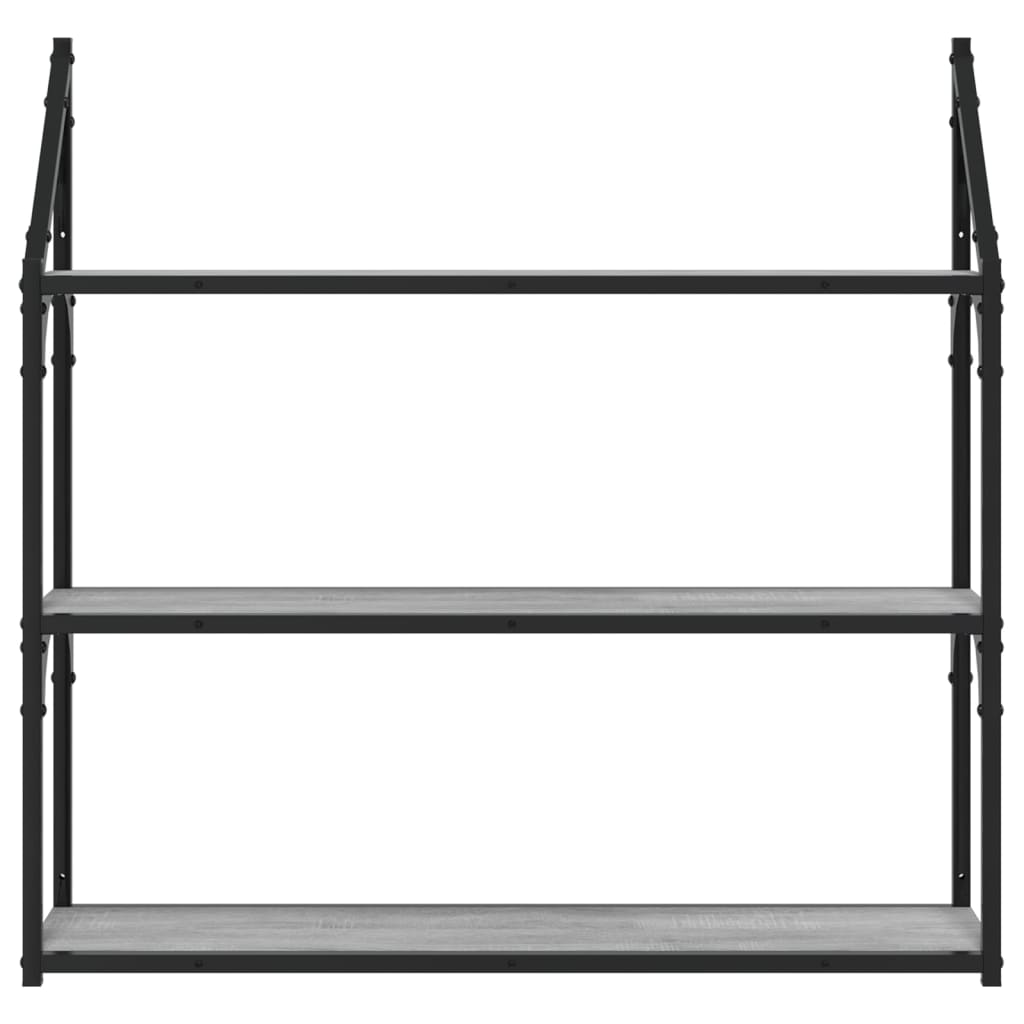 Raft cu 3 niveluri, gri sonoma, 80x21x78,5 cm, lemn prelucrat GartenMobel Dekor