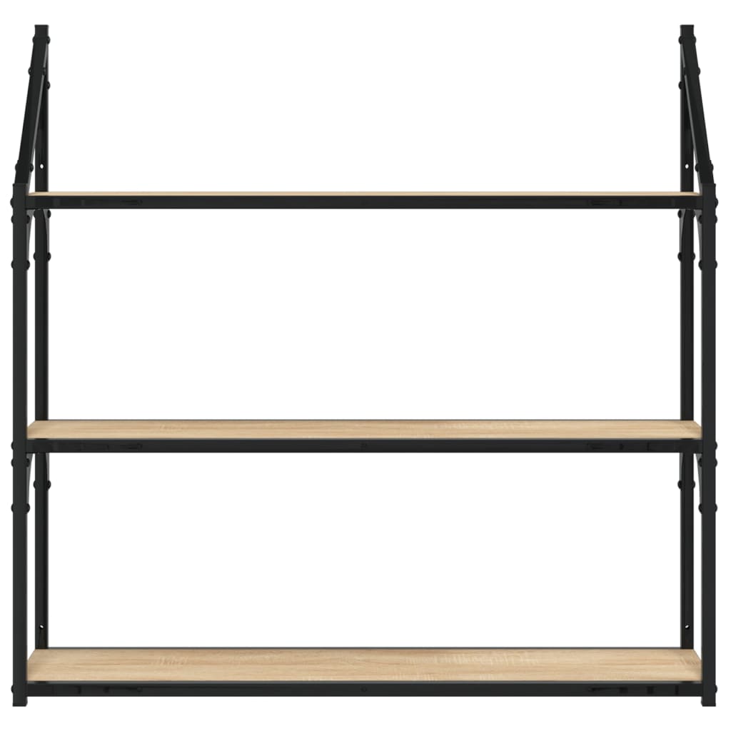 Raft cu 3 niveluri stejar sonoma 80x21x78,5 cm, lemn prelucrat GartenMobel Dekor