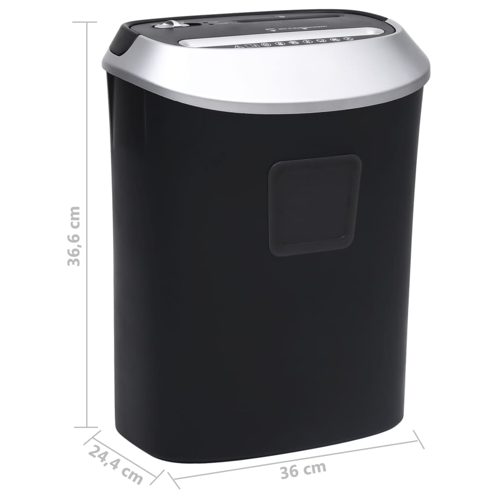 Tocător de hârtie, 10 coli, fâșii tăiate transversal, negru GartenMobel Dekor