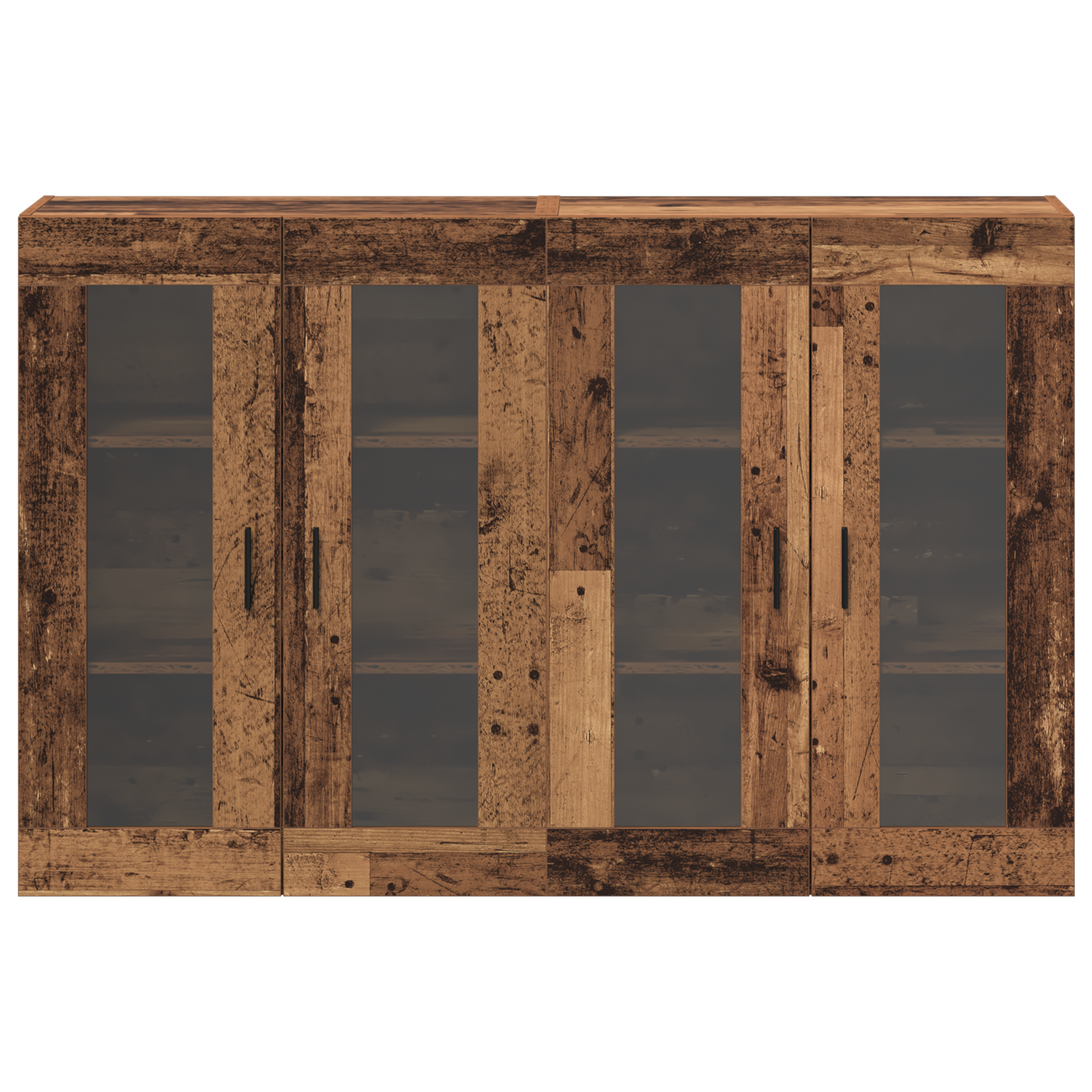 Cabinete Montate pe Perete 2 buc Lemn Vechi 69.5x34x90 cm Lemn Prelucrat GartenMobel Dekor