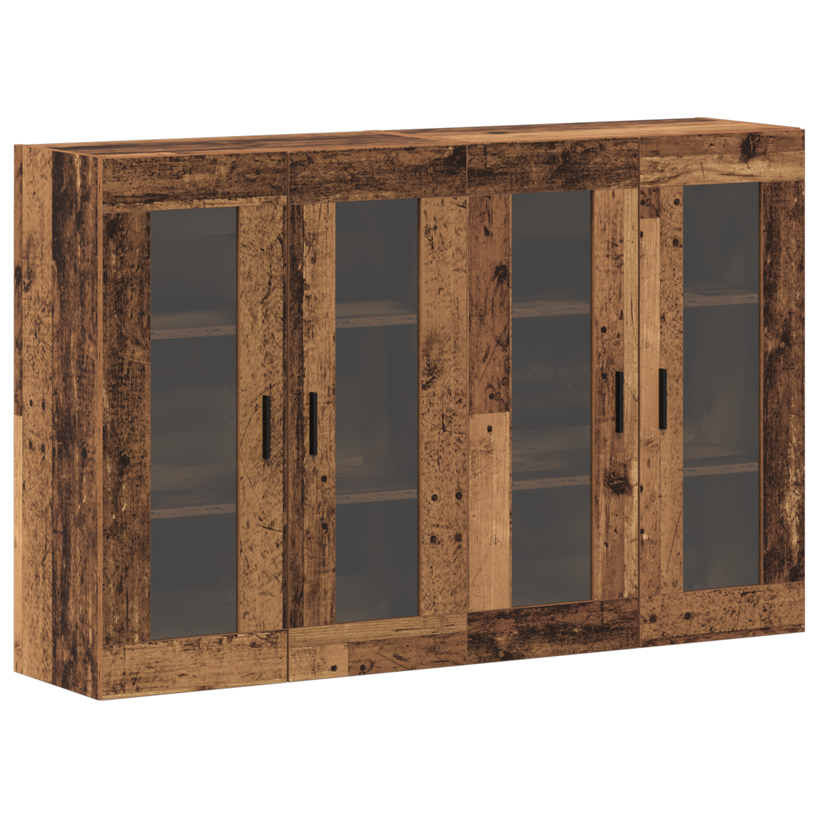 Cabinete Montate pe Perete 2 buc Lemn Vechi 69.5x34x90 cm Lemn Prelucrat GartenMobel Dekor