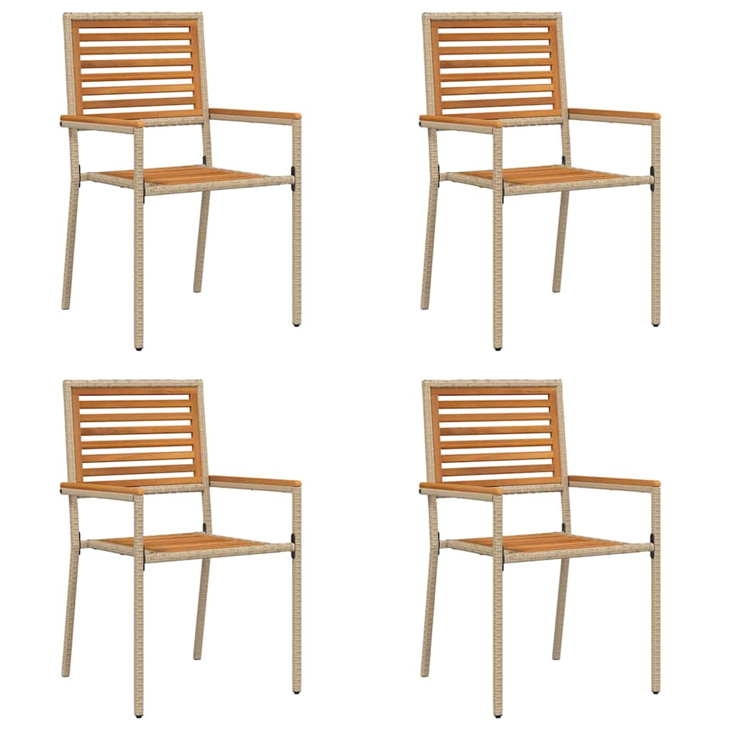 Scaune Exterioare 4 pcs crem, maro GartenMobel Dekor