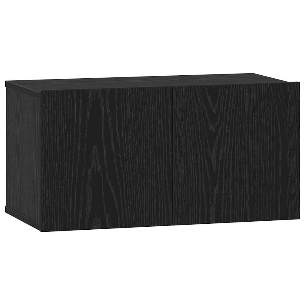 Set Cabinet TV cu raft cu depozitare cu ușă 4 pcs Stejar negru 60 x 30 x 30 cm GartenMobel Dekor
