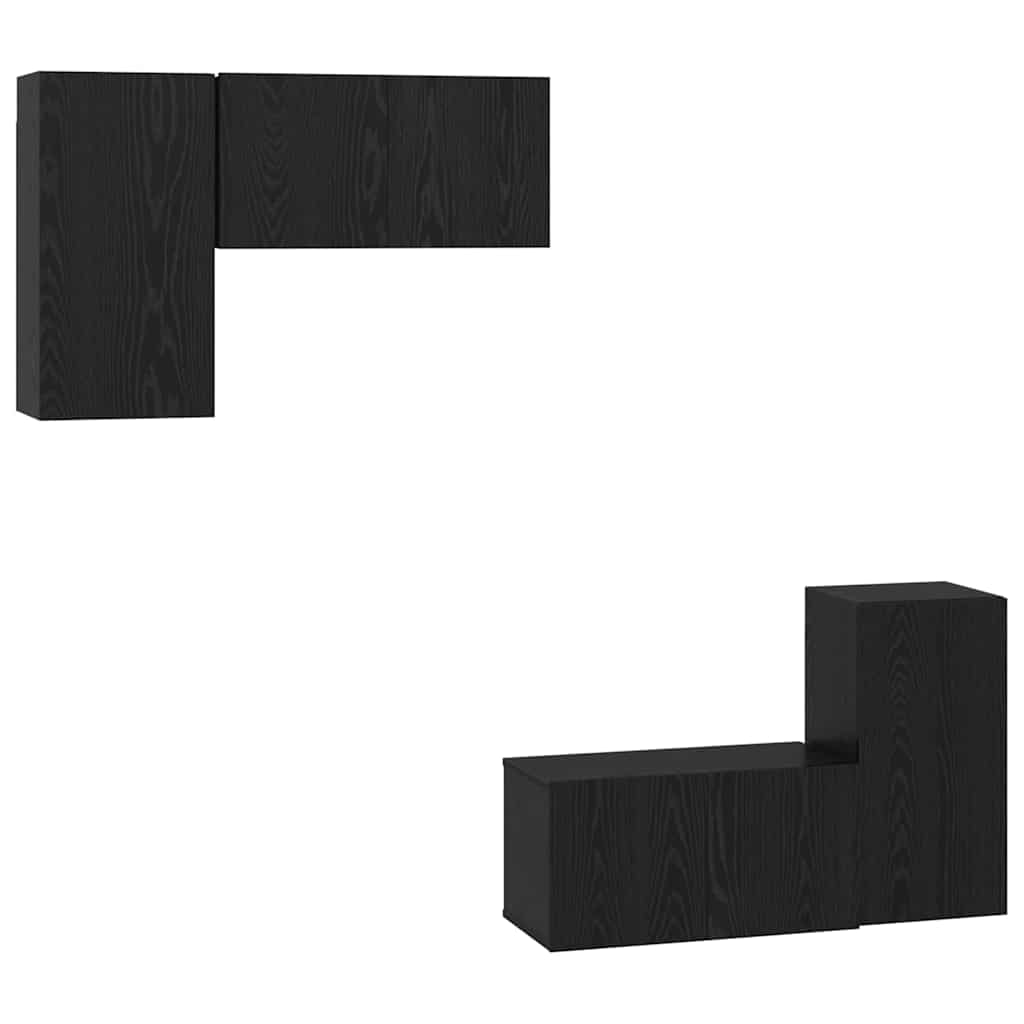 Set Cabinet TV cu raft cu depozitare cu ușă 4 pcs Stejar negru 60 x 30 x 30 cm GartenMobel Dekor