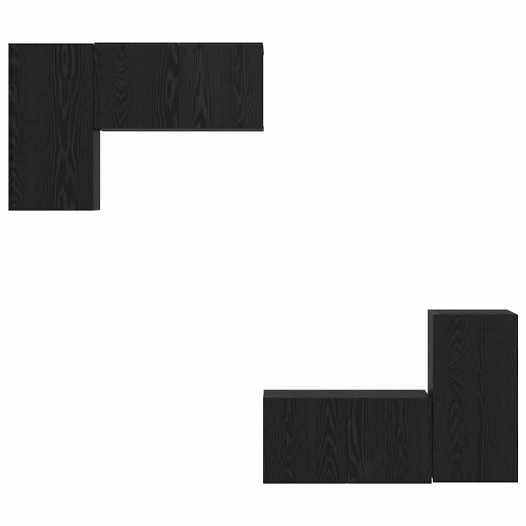 Set Cabinet TV cu raft cu depozitare cu ușă 4 pcs Stejar negru 60 x 30 x 30 cm GartenMobel Dekor