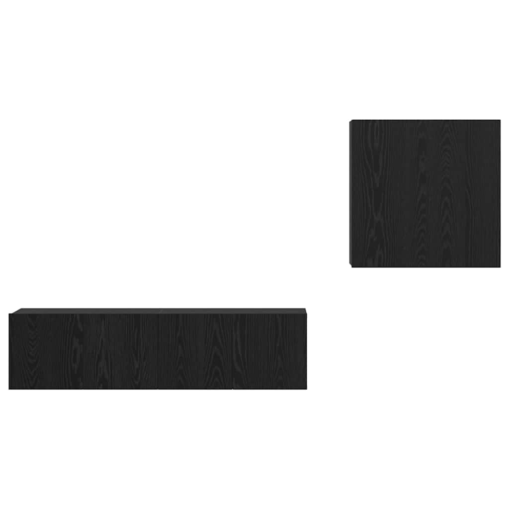 Set Dulap TV cu raft cu depozitare cu ușă 4 pcs Stejar negru 120 x 30 x 30 cm GartenMobel Dekor