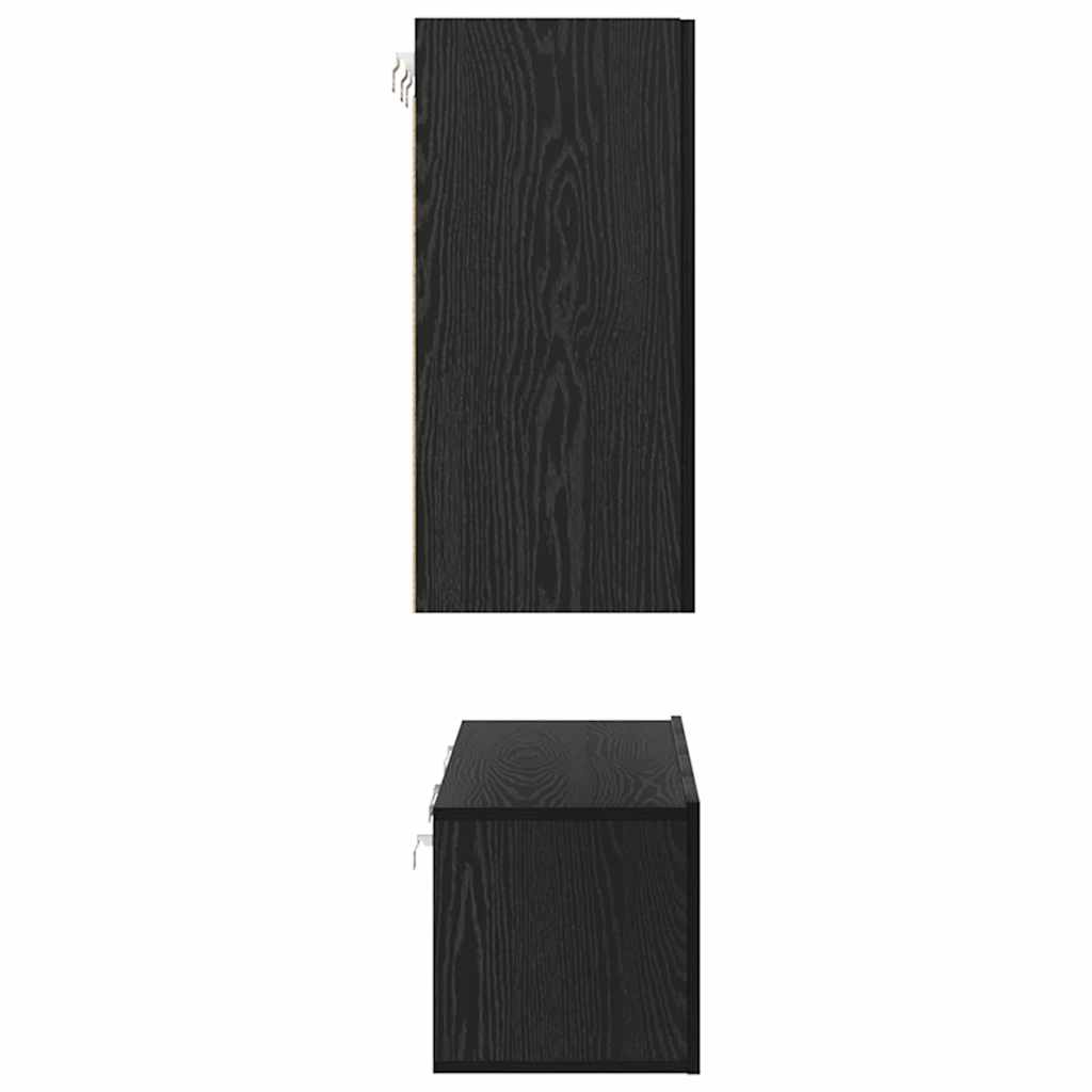 Set comodă TV 6 pcs Stejar negru 60 x 30 x 30 cm Lemn compozit GartenMobel Dekor