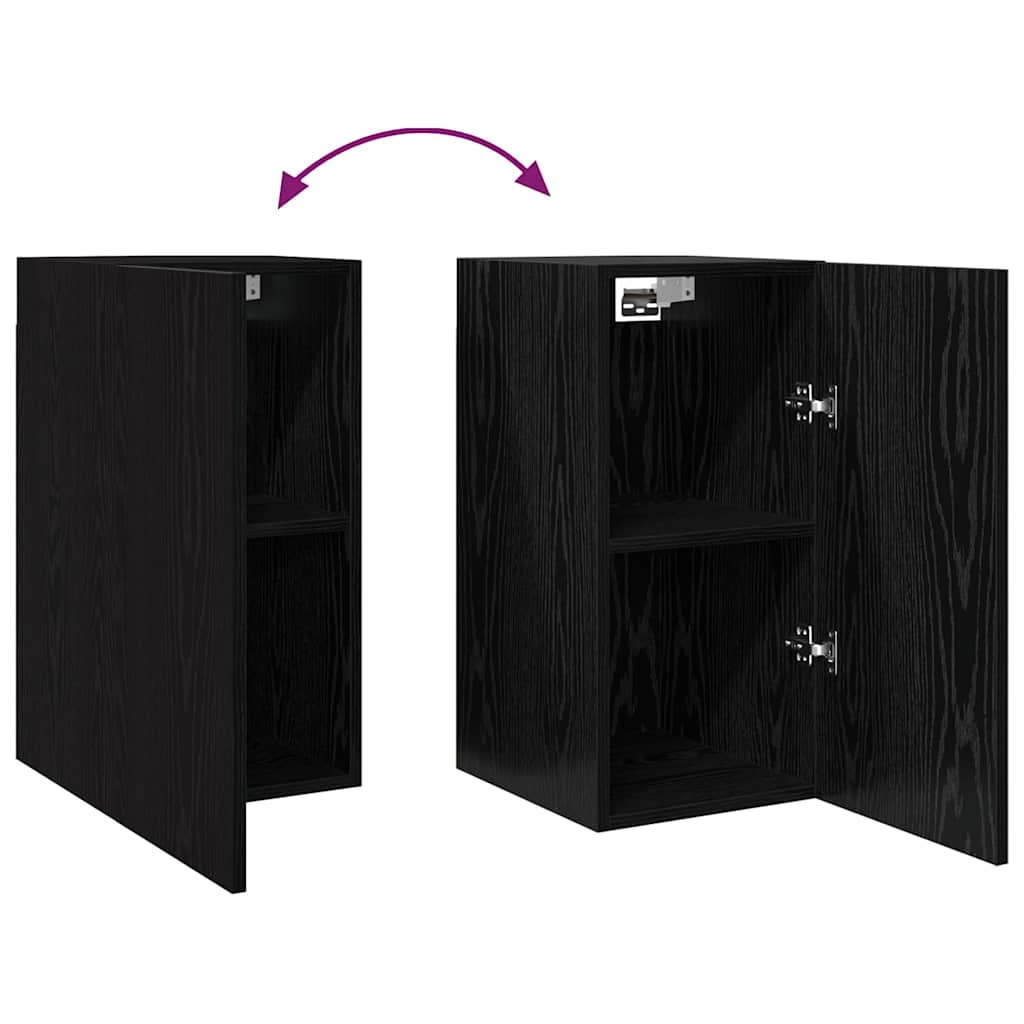 Set comodă TV 7 pcs Stejar negru 60 x 30 x 30 cm Lemn compozit GartenMobel Dekor